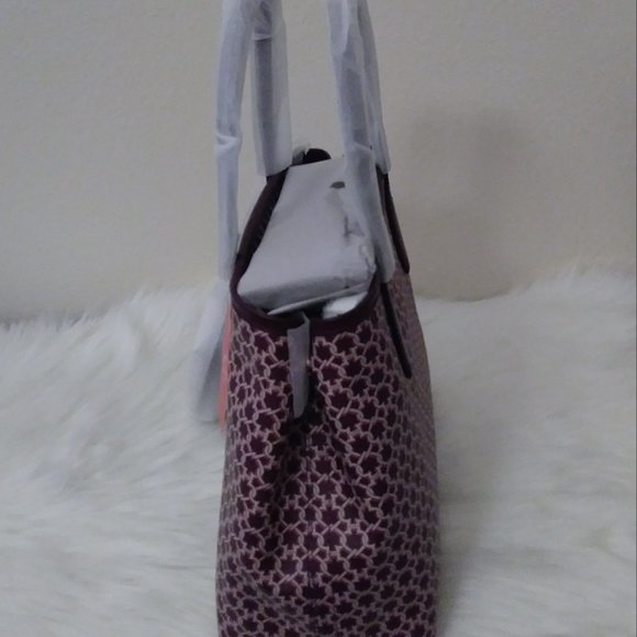 Kate Spade Link Zip Tote Pink Burgundy Saffiano PV - Picture 5 of 16
